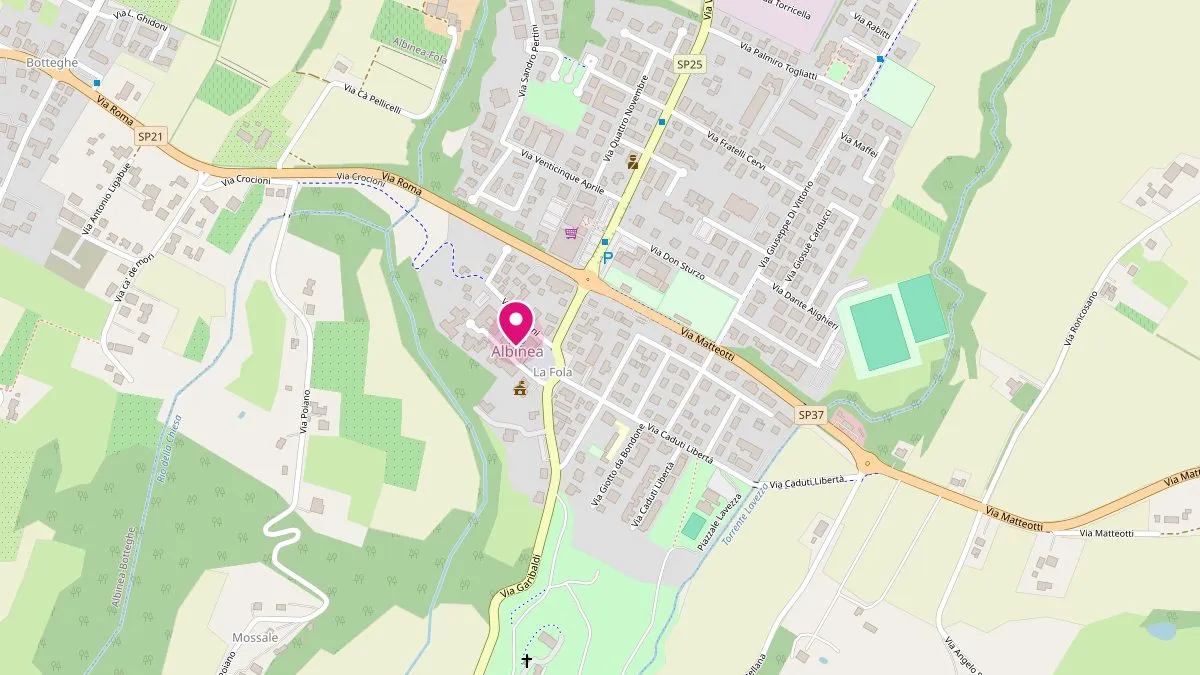 Mappa di Albinea con la posizione del Cinema Apollo in Via Morandi
